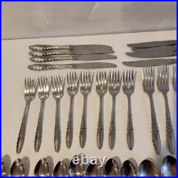 Oneida Community Floral Glen Flatware Stainless Lot of 42 Pieces