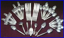 Oneida Community' Frostfire' 48 Pc Set Service for 8 Mid Century Stainless