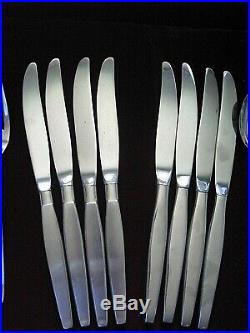 Oneida Community' Frostfire' 48 Pc Set Service for 8 Mid Century Stainless