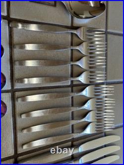 Oneida Community Frostfire MCM Stainless Flatware 24 Pc Set Svc For 4 + Serving
