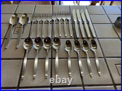 Oneida Community Frostfire MCM Stainless Flatware 24 Pc Set Svc For 4 + Serving