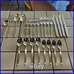 Oneida Community Frostfire MCM Stainless Flatware 24 Pc Set Svc For 4 + Serving