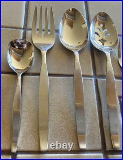 Oneida Community Frostfire MCM Stainless Flatware 24 Pc Set Svc For 4 + Serving