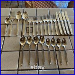 Oneida Community Frostfire MCM Stainless Flatware 24 Pc Set Svc For 4 + Serving