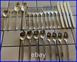 Oneida Community Frostfire MCM Stainless Flatware 24 Pc Set Svc For 4 + Serving