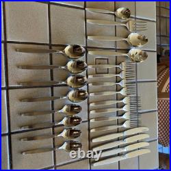 Oneida Community Frostfire MCM Stainless Flatware 24 Pc Set Svc For 4 + Serving