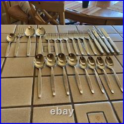 Oneida Community Frostfire MCM Stainless Flatware 24 Pc Set Svc For 4 + Serving