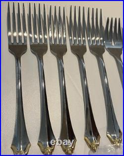 Oneida Community GOLDEN KENWOOD Stainless Flatware 27PC Set with Serving Pieces