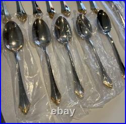 Oneida Community GOLDEN KENWOOD Stainless Flatware 27PC Set with Serving Pieces