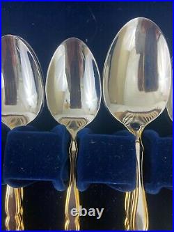 Oneida Community GOLDEN ROYAL CHIPPENDALE Stainless Flatware Service for 10