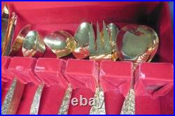 Oneida Community Golden Stainless Silverware Flatware 71pc