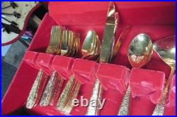 Oneida Community Golden Stainless Silverware Flatware 71pc