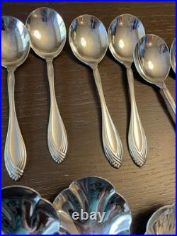 Oneida Community Heiress Stainless 12 Piece Serving Utensils 12 Soup Spoons