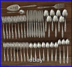 Oneida Community MY ROSE Stainless Flatware Set 44 Pieces VGC