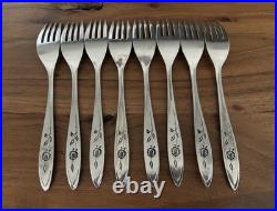 Oneida Community MY ROSE Stainless Flatware Set 44 Pieces VGC