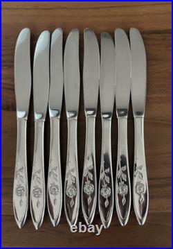 Oneida Community MY ROSE Stainless Flatware Set 44 Pieces VGC