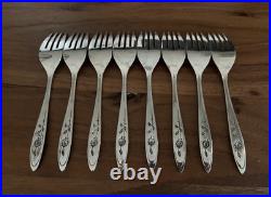 Oneida Community MY ROSE Stainless Flatware Set 44 Pieces VGC