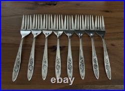 Oneida Community MY ROSE Stainless Flatware Set 44 Pieces VGC