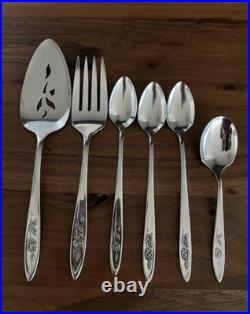 Oneida Community MY ROSE Stainless Flatware Set 44 Pieces VGC