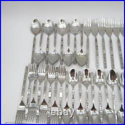 Oneida Community Madrid Stainless Flatware No Black Accent Serving 48 Pc