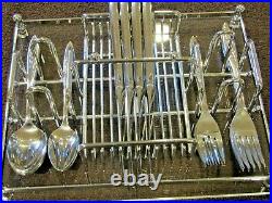 Oneida Community My Rose Stainless Flatware 20 Pc starter set with serving caddy