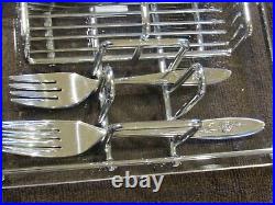 Oneida Community My Rose Stainless Flatware 20 Pc starter set with serving caddy
