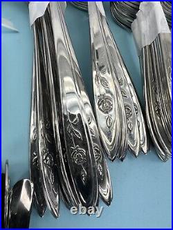 Oneida Community My Rose Stainless Silverware Mixed Flatware 101 PC Set SERVING