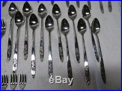Oneida Community My Rose Stainless Steel 104pc 12 Place Setting Set Flatware VGC