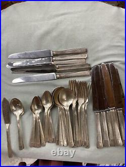 Oneida Community NOBLESSE Silver Plate 1930 Art Deco Stainless Flatware