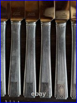 Oneida Community Plate NOBLESSE Flatware 1930 Silver Plate Stainless 54 Pc Lot