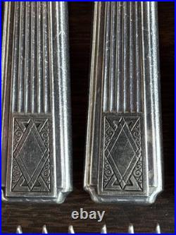 Oneida Community Plate NOBLESSE Flatware 1930 Silver Plate Stainless 54 Pc Lot