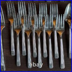 Oneida Community Plate NOBLESSE Flatware 1930 Silver Plate Stainless 54 Pc Lot