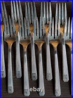 Oneida Community Plate NOBLESSE Flatware 1930 Silver Plate Stainless 54 Pc Lot