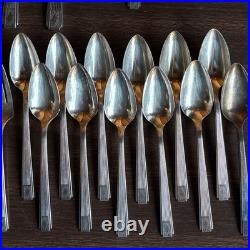 Oneida Community Plate NOBLESSE Flatware 1930 Silver Plate Stainless 54 Pc Lot