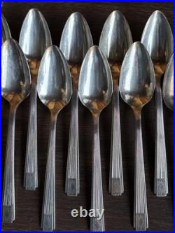 Oneida Community Plate NOBLESSE Flatware 1930 Silver Plate Stainless 54 Pc Lot