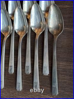 Oneida Community Plate NOBLESSE Flatware 1930 Silver Plate Stainless 54 Pc Lot