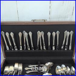 Oneida Community Repose Stainless Flatware 86 Pieces With Chest Tarnish