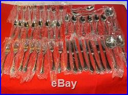 Oneida Community Royal Flute Stainless Silverware 43 Pieces New In Plastic
