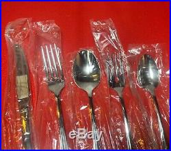 Oneida Community Royal Flute Stainless Silverware 43 Pieces New In Plastic