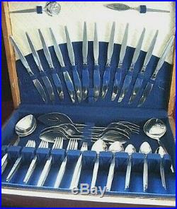 Oneida Community' Satinique' 94 Pc Service for 12 Older Stainless Flatware Set