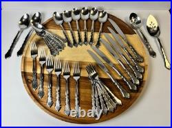 Oneida Community Satinique Stainless Flatware 34 Pieces Service For 6