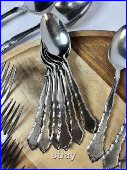 Oneida Community Satinique Stainless Flatware 34 Pieces Service For 6