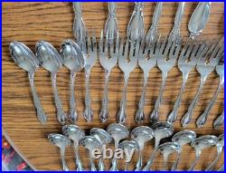 Oneida Community Stainless CHATELAINE Flatware Set 66 Pc 11 Place Setting W Box