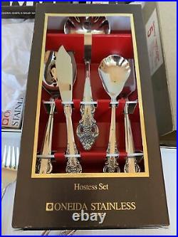 Oneida Community Stainless CHERBOURG Service for 11 + Hostess Set NOS & BOXES
