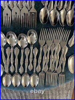 Oneida Community Stainless Cantata Flatware 53- Piece Set Service for 8