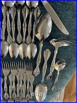 Oneida Community Stainless Cantata Flatware 53- Piece Set Service for 8