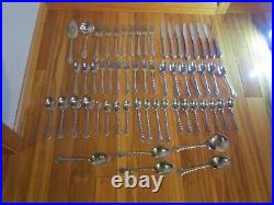 Oneida Community Stainless Cello Burnished Flatware Set Of 59 Pieces #t30