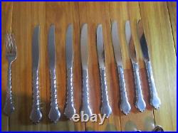 Oneida Community Stainless Cello Burnished Flatware Set Of 59 Pieces #t30