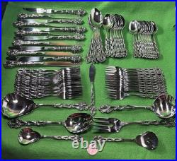 Oneida Community Stainless Chandelier 77 Pieces Flatware & Serving Set Lot