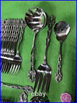 Oneida Community Stainless Chandelier 77 Pieces Flatware & Serving Set Lot